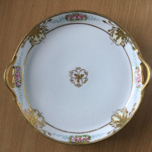Vintage hand-painted Nippon Morimura handled Plate - Picture 1 of 5